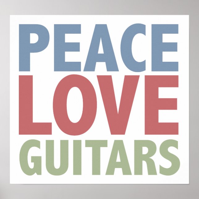 Peace Love Guitars Poster (Front)