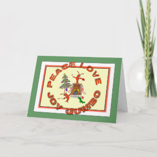 Peace Love Gumbo Cajun Christmas Holiday Card