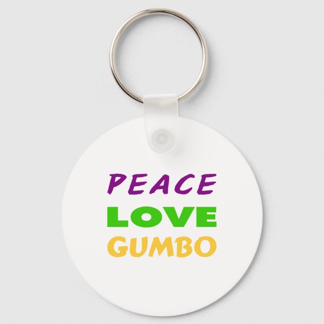 PEACE LOVE GUMBO KEY RING (Front)