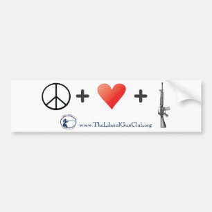 Peace + Love + Guns Bumper Sticker