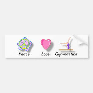 Peace Love Gymnastics Bumper Sticker