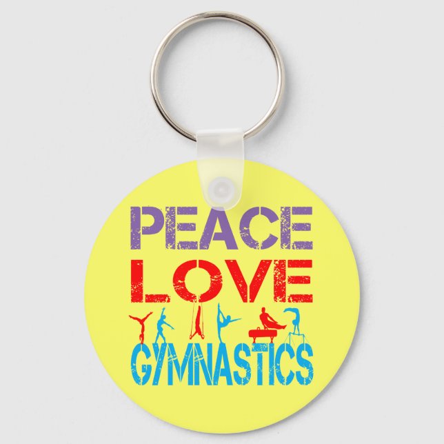 PEACE LOVE GYMNASTICS KEY RING (Front)