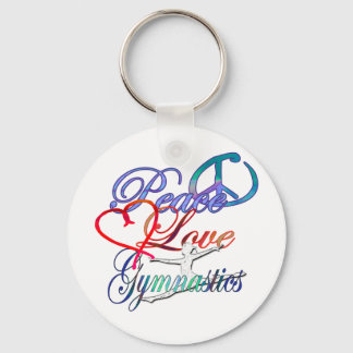 Peace, Love, Gymnastics Keychain