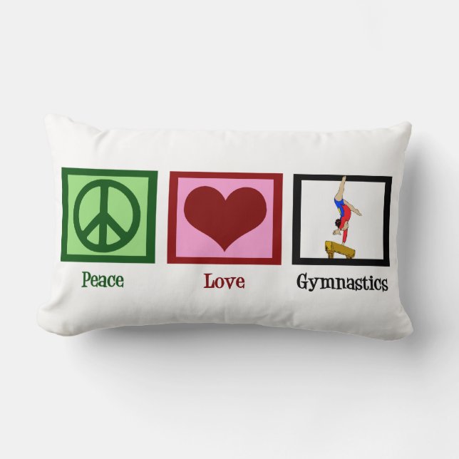 Peace Love Gymnastics Lumbar Cushion (Front)