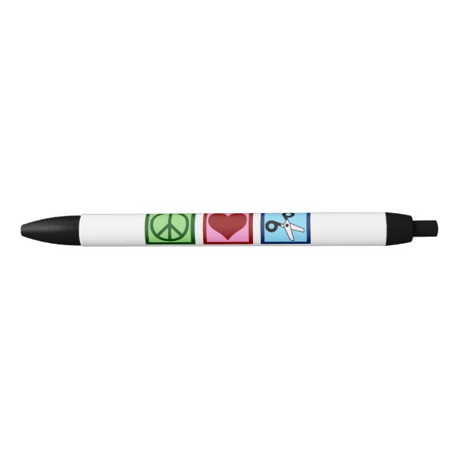 Peace Love Haircuts Custom Hair Salon Black Ink Pen (Front)