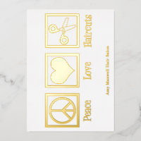 Peace Love Haircuts Custom Hair Stylist Salon Gold