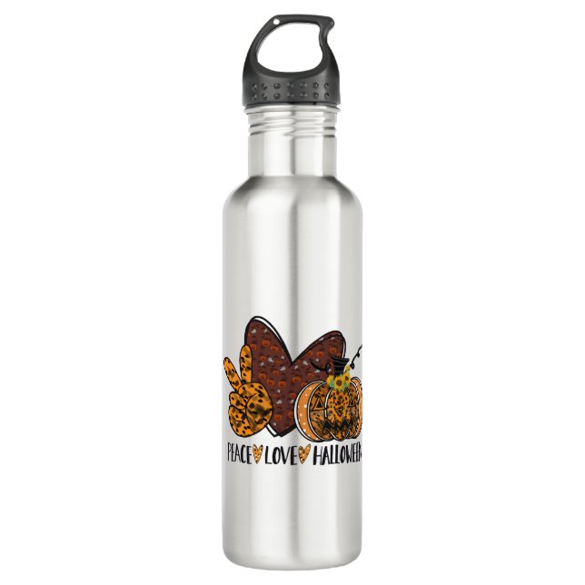 Peace love Halloween 710 Ml Water Bottle (Front)
