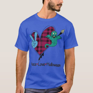 Peace Love Halloween Boo Leopard Halloween Costume T-Shirt