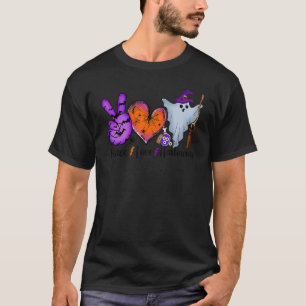 Peace Love Halloween Lazy Halloween Costume Cool P T-Shirt