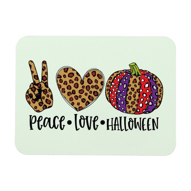 Peace - Love - Halloween Magnet (Horizontal)