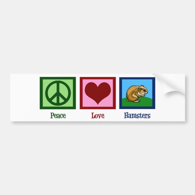 Peace Love Hamsters Bumper Sticker (Front)