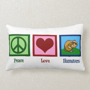 Peace Love Hamsters Lumbar Cushion