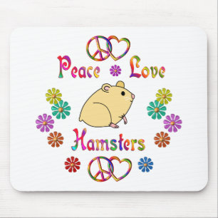PEACE LOVE HAMSTERS MOUSE PAD