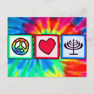 Peace, Love, Hanukkah Holiday Postcard