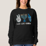 Peace Love Hanukkah Jewish Menorah Chanukah Retro  Sweatshirt<br><div class="desc">Peace Love Hanukkah Jewish Menorah Chanukah Retro Peace Sign 4</div>