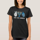 Peace Love Hanukkah Jewish Menorah Chanukah Retro  T-Shirt<br><div class="desc">Peace Love Hanukkah Jewish Menorah Chanukah Retro Peace Sign 4</div>