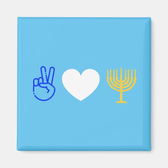 Peace Love & Hanukkah Magnet (Front)