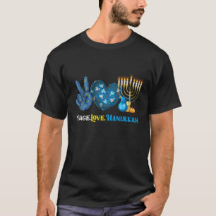 Peace Love Hanukkah Retro Chanukah Jewish T-Shirt