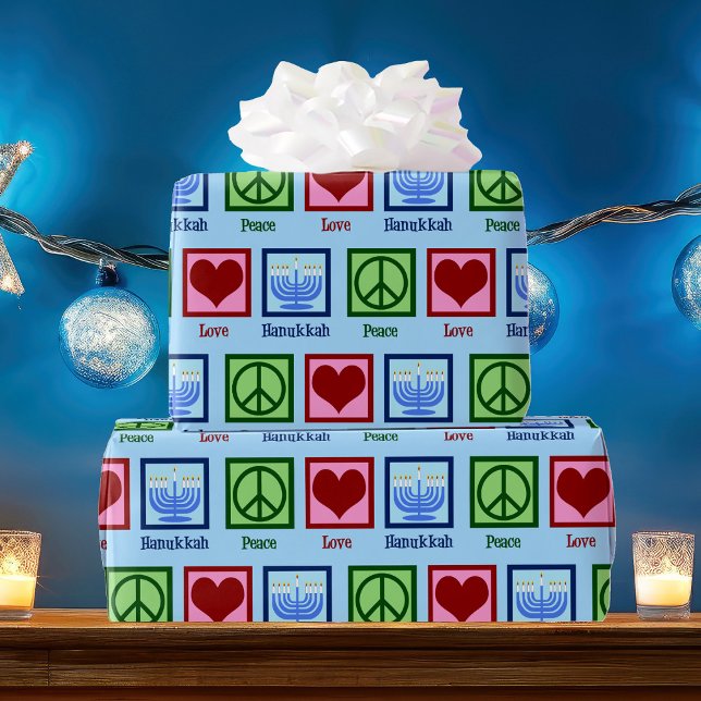 Peace Love Hanukkah Wrapping Paper (Creator Uploaded)