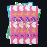 Peace Love & Hanukkah Wrapping Paper Flat Sheet<br><div class="desc">Peace Love & Hanukkah. Change the background colour to make it your own!</div>