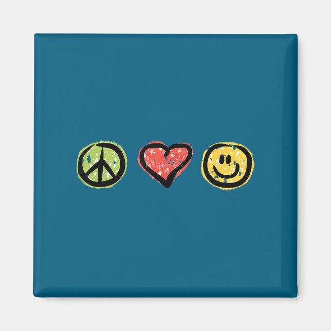 Peace Love Hapness Insrational Hipe Gift  Magnet (Front)