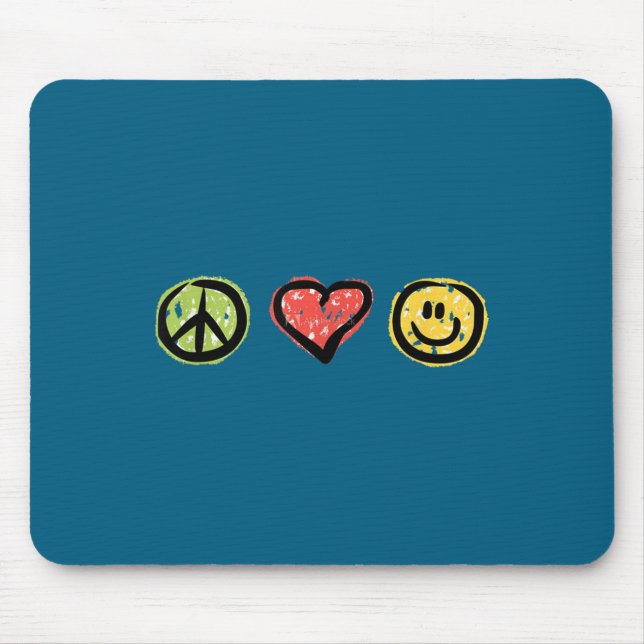 Peace Love Hapness Insrational Hipe Gift  Mouse Pad (Front)