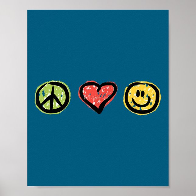 Peace Love Hapness Insrational Hipe Gift  Poster (Front)