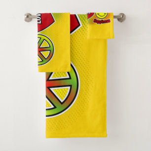 Peace Love Happiness Bath Towel Set