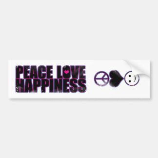 Peace Love Happiness Bumper Sticker