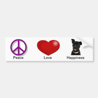 Peace Love Happiness Bumper Sticker
