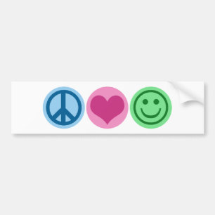 Peace Love Happiness Bumper Sticker