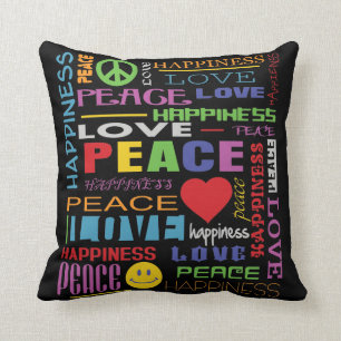 Peace Love Happiness Cushion