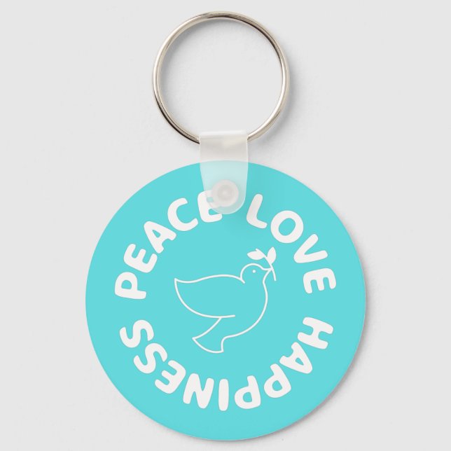 PEACE LOVE HAPPINESS KEYCHAIN (Front)