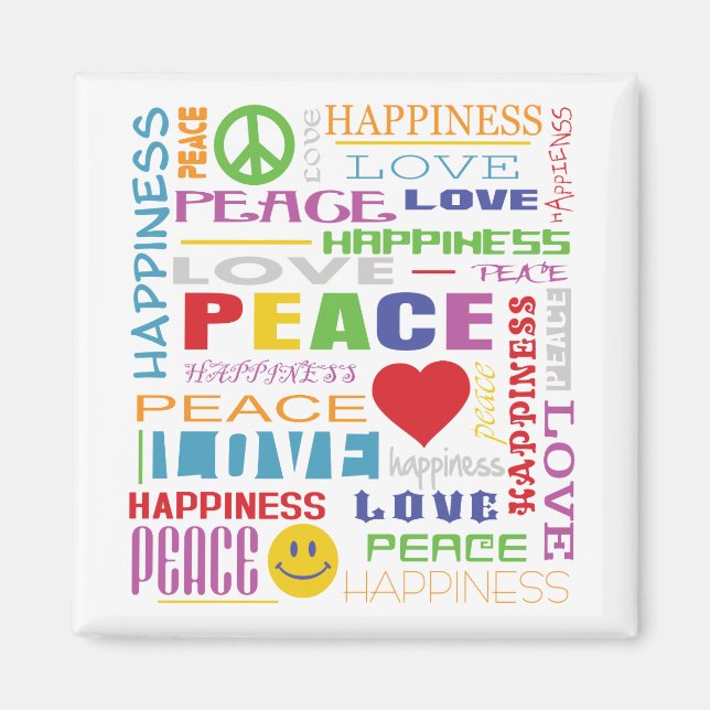 Peace Love Happiness Magnet (Front)