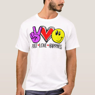 Peace Love Happiness Positivity  T-Shirt