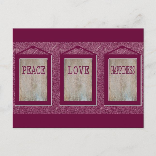 Peace love happiness postcard (Front)