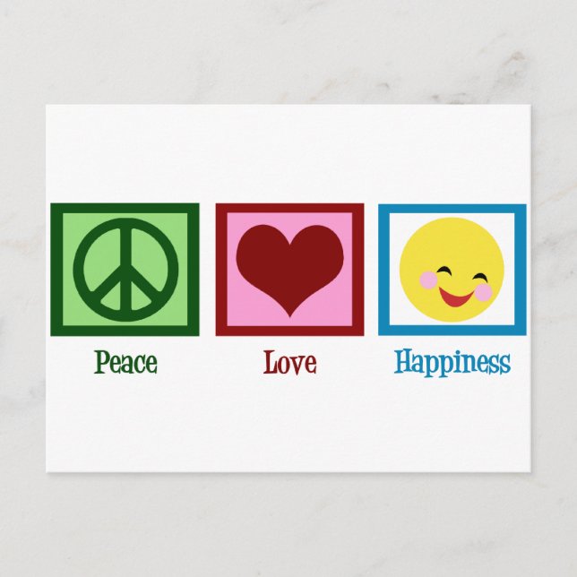 Peace Love Happiness Postcard (Front)