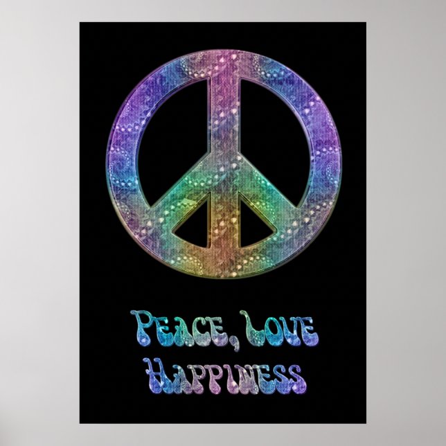 Peace Love Happiness Poster (Front)