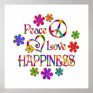 Peace Love Happiness Poster