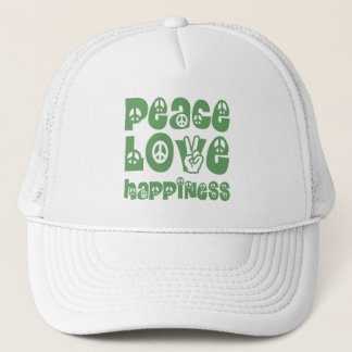 peace love happiness trucker hat