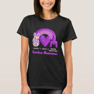 Peace Love Harm Reduction Overdose Awareness Ribbo T-Shirt