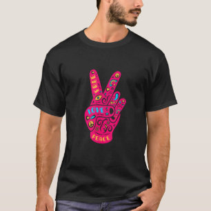 Peace Love Harmony Victory Hand Sign Peace Charact T-Shirt