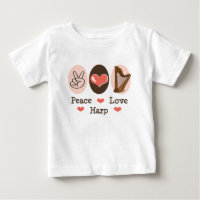 Peace Love Harp Baby T-shirt