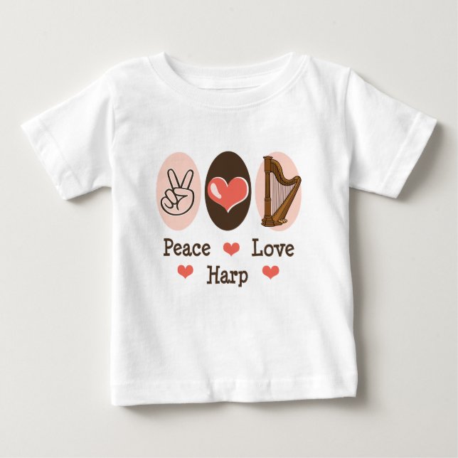 Peace Love Harp Baby T-shirt (Front)