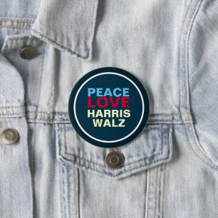 PEACE LOVE HARRIS WALZ Mod 7.5 Cm Round Badge