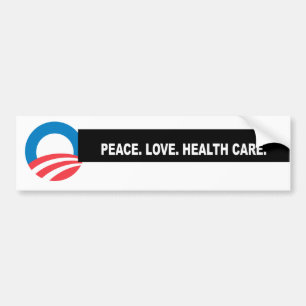 Peace. Love. Health Care. Headline Bumper Sticker