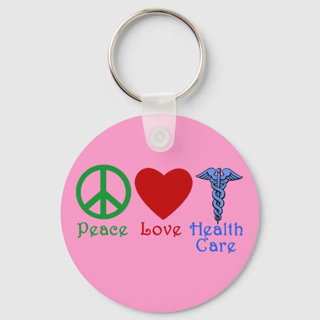 Peace Love Healthcare Products Key Ring (Front)