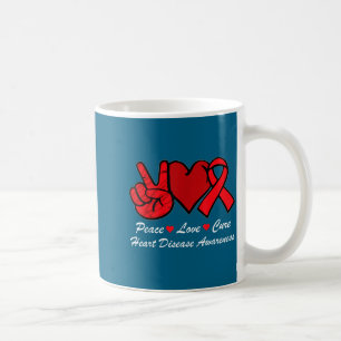 Peace Love Heart Disease Awareness Chd Suprt Wear  Coffee Mug