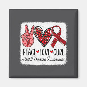 Peace Love Heart Disease Awareness Chd Suprt Wear  Magnet