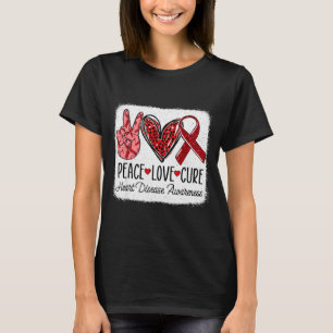Peace Love Heart Disease Awareness Chd Suprt Wear  T-Shirt